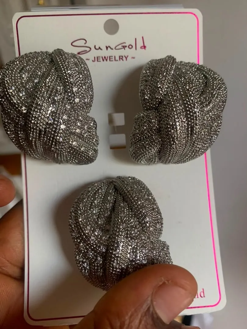 Silver crystal petal set